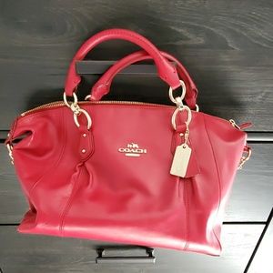 Red coach handbag